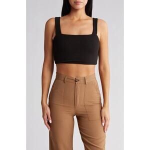 Fore Black Thick Strapped Crop Top Size Large